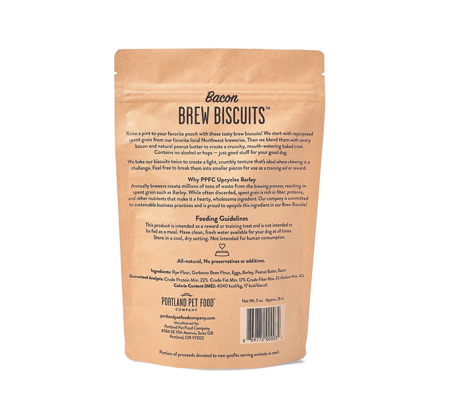 Brew Biscuits with Bacon - Portland Pet Food Company