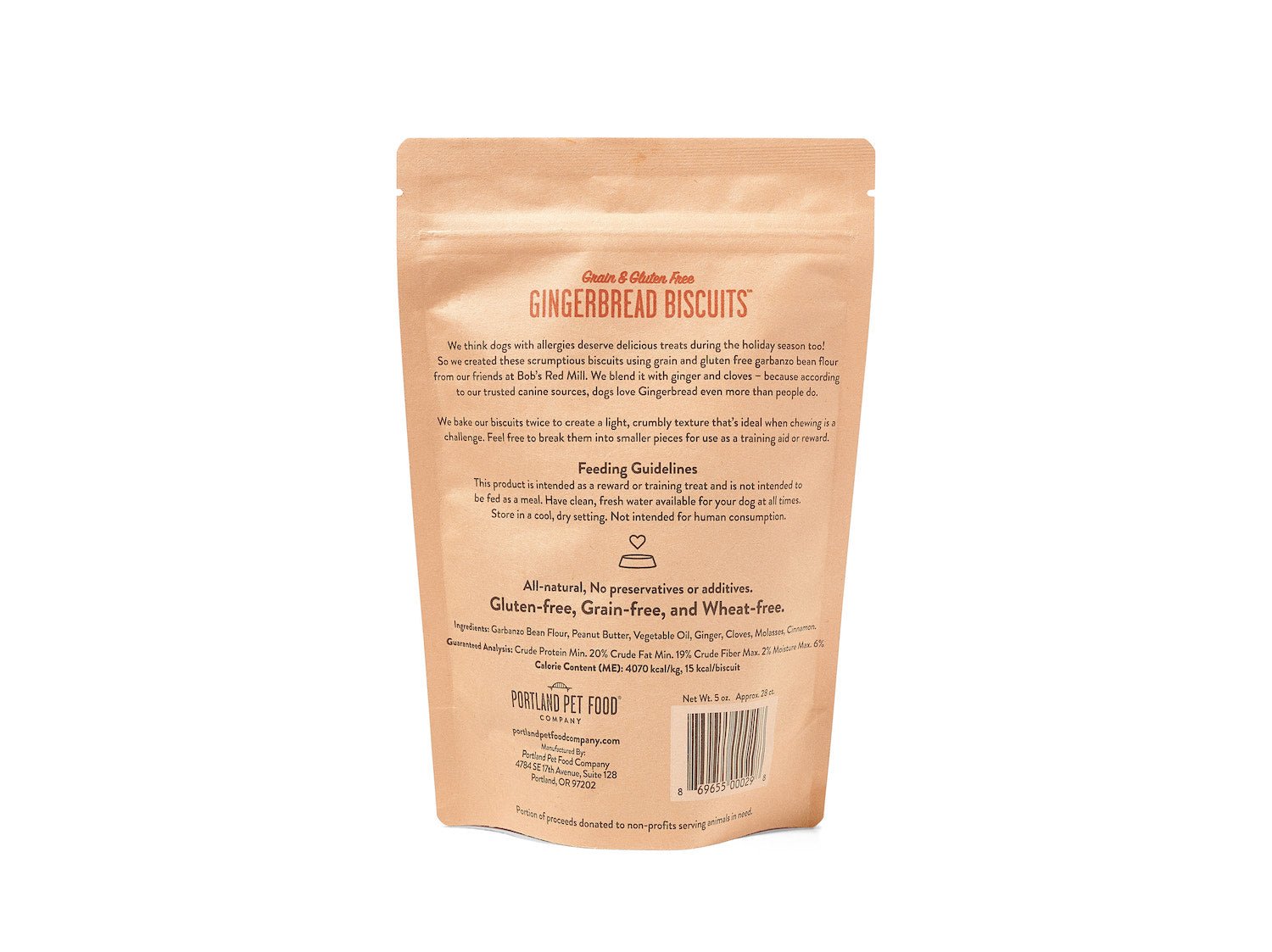 Grain & Gluten - Free Gingerbread Biscuits - Portland Pet Food Company