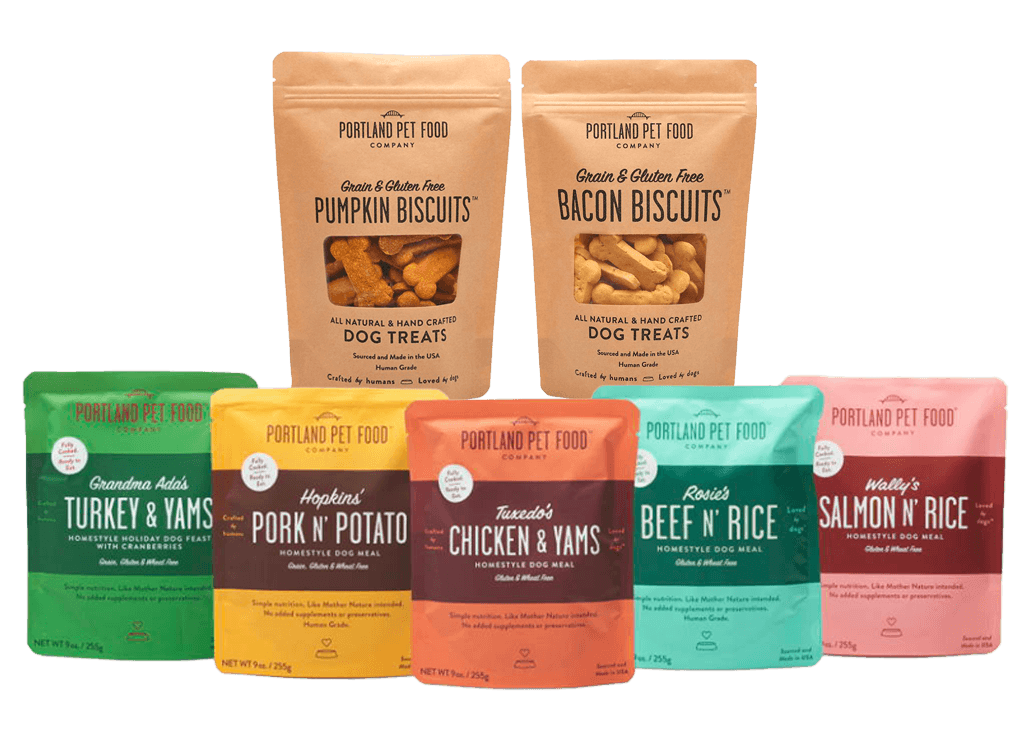 Portland Pet Food Company's human-grade dog food and treats variety pack.