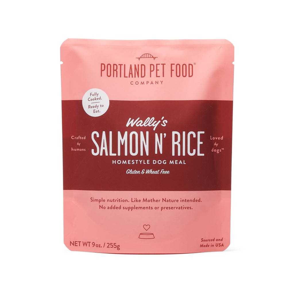 Wally’s Salmon N’ Rice Dog Meal Pouch