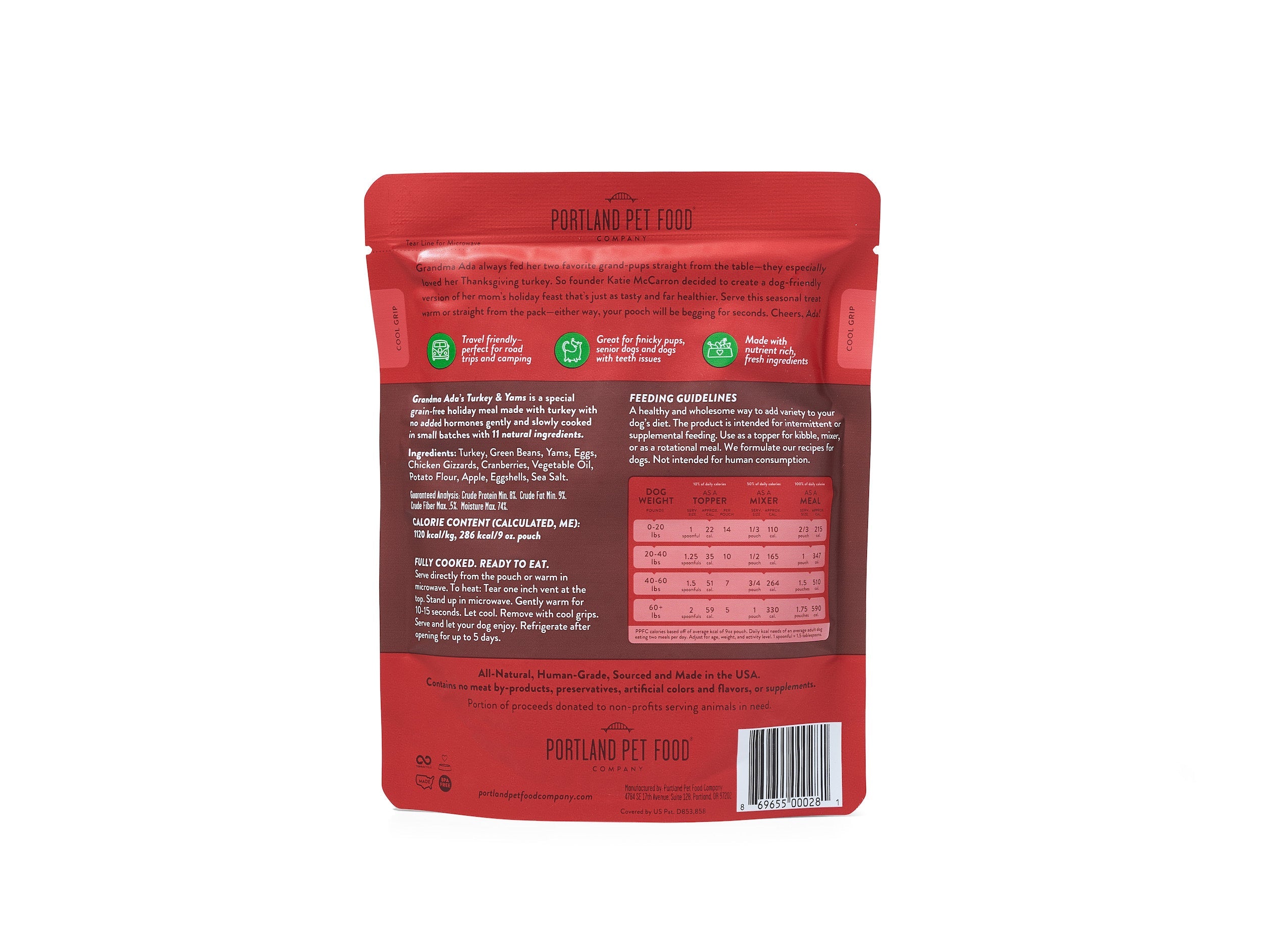 Grandma Ada's Turkey & Yams - Portland Pet Food Company