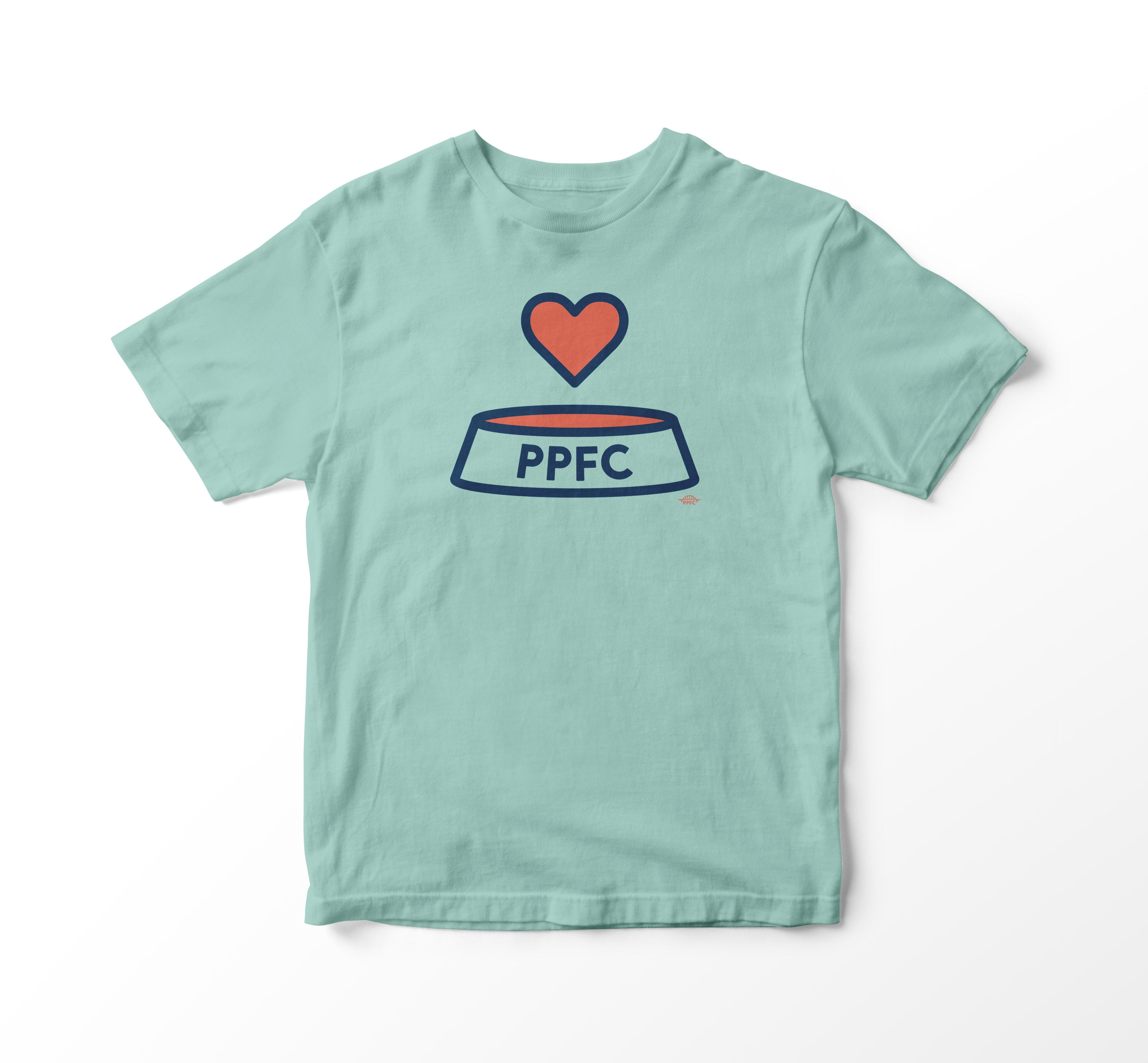 Heart Over Bowl T-Shirt - MINT - Portland Pet Food Company